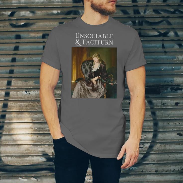 Unsociable And Taciturn Jane Austin Quote Book Classic Lit Unisex Jersey T-Shirt