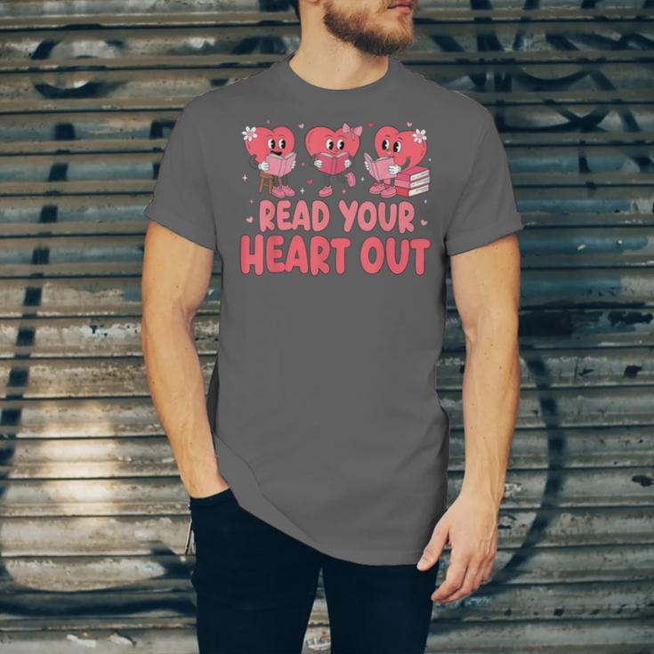 Valentine Day Book Read Your Heart Out Lovers Teacher Kids Unisex Jersey T-Shirt