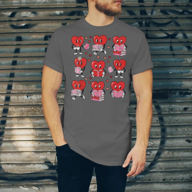 Valentines Day Librarian Heart Reading Book Women Men Kids Unisex Jersey T-Shirt