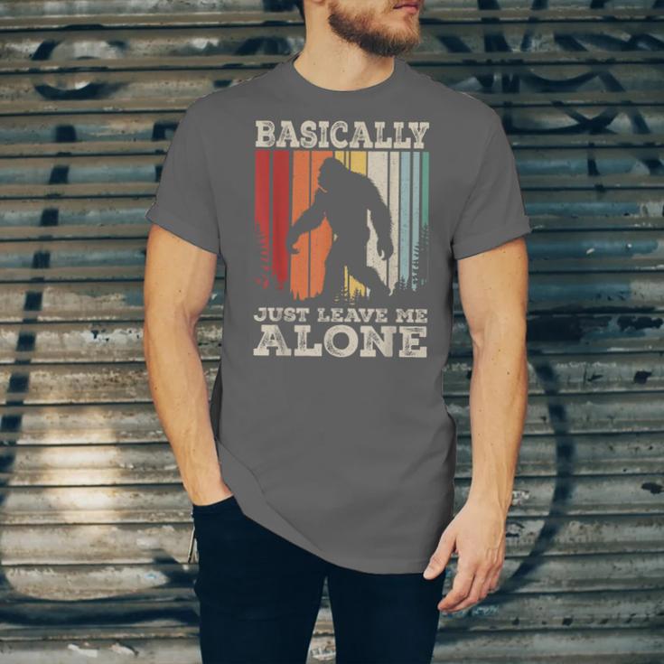 Vintage Basically Just Leave Me Alone Bigfoot Introverts Unisex Jersey T-Shirt Vintage Basically Just Leave Me Alone Bigfoot Introverts Unisex Jersey T-Shirt