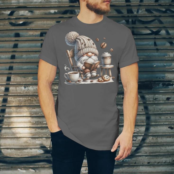 Vintage Cute Gnome Reading Book Coffee Cute Gnome Graphic Unisex Jersey T-Shirt Vintage Cute Gnome Reading Book Coffee Cute Gnome Graphic Unisex Jersey T-Shirt