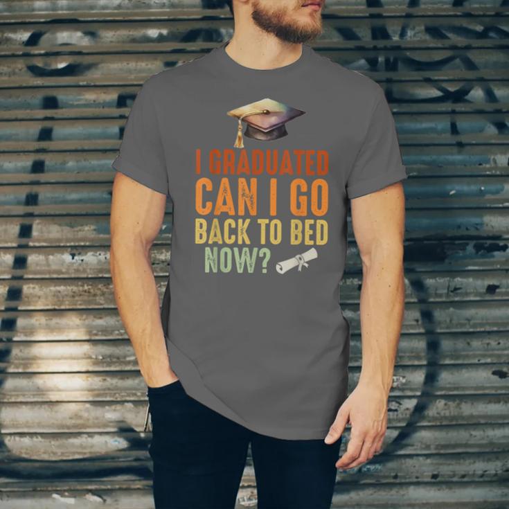 Vintage I Graduated Can I Go Back To Bed Now Graduation Unisex Jersey T-Shirt