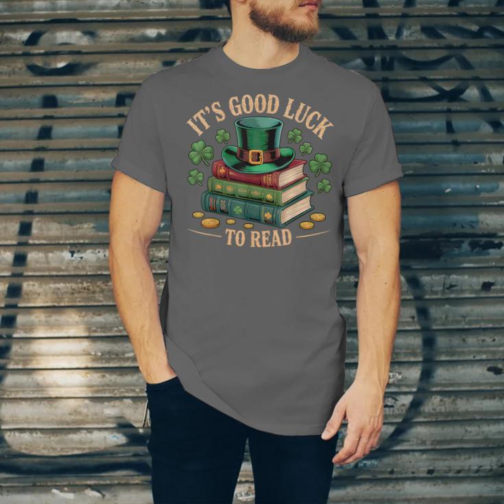Vintage It's Good Luck To Read St Patrick's Day Book Lucky Unisex Jersey T-Shirt Vintage It's Good Luck To Read St Patrick's Day Book Lucky Unisex Jersey T-Shirt