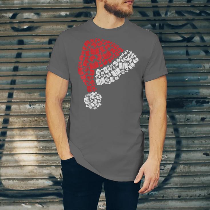 Vintage Retro Christmas Book Xmas Santa Hat Pajama Holiday Unisex Jersey T-Shirt