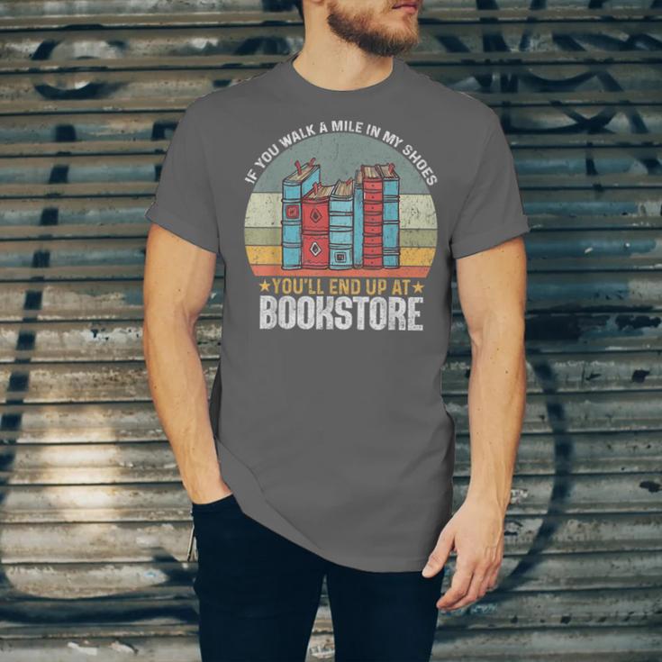 If You Walk A Mile In My Shoes You'Ll End Bookstore Reading Unisex Jersey T-Shirt