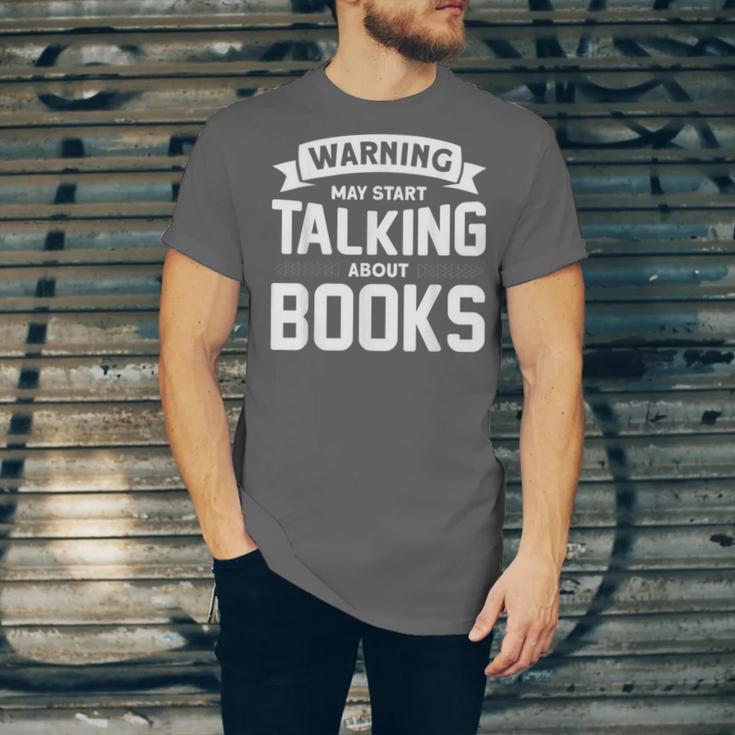 Warning I May Start Talking About Books Unisex Jersey T-Shirt