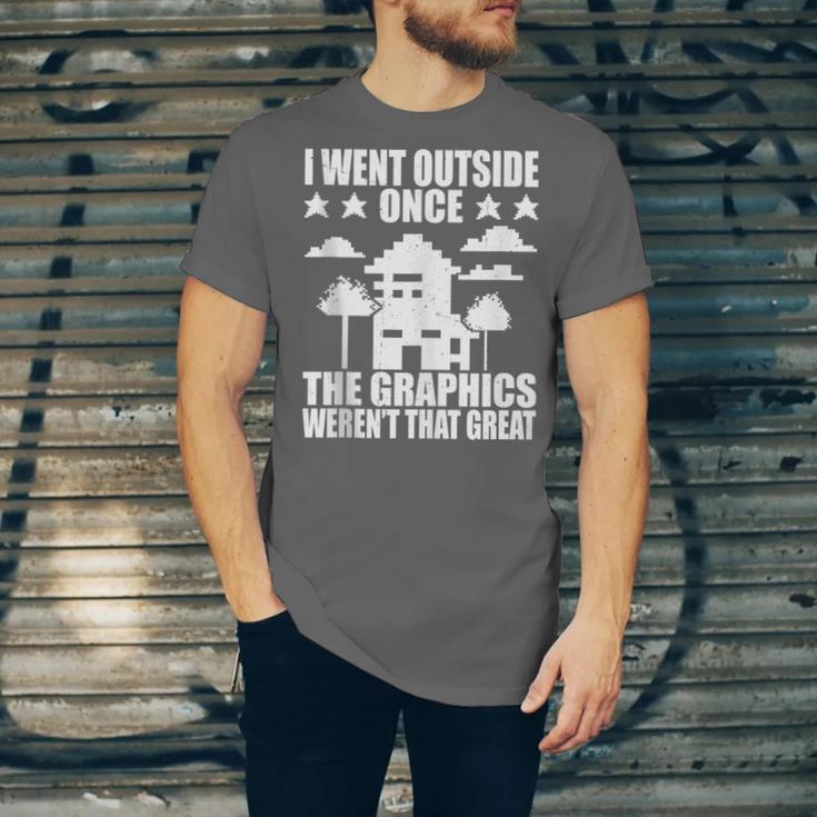 I Went Outside Once Introverts Joke Social Loner Unisex Jersey T-Shirt I Went Outside Once Introverts Joke Social Loner Unisex Jersey T-Shirt