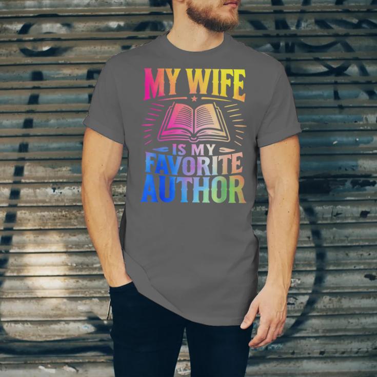 My Wife Is My Favorite Author Book Writer Writing Husband Unisex Jersey T-Shirt