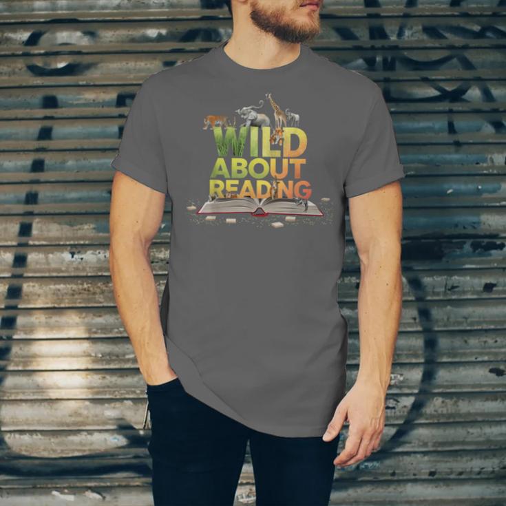 Wild About Reading Books Lovers Novelty Bookworm Library Day Unisex Jersey T-Shirt Wild About Reading Books Lovers Novelty Bookworm Library Day Unisex Jersey T-Shirt