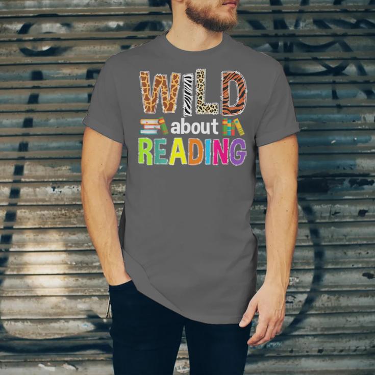 Wild About Reading Library Day Reading Books & Bookworm Unisex Jersey T-Shirt