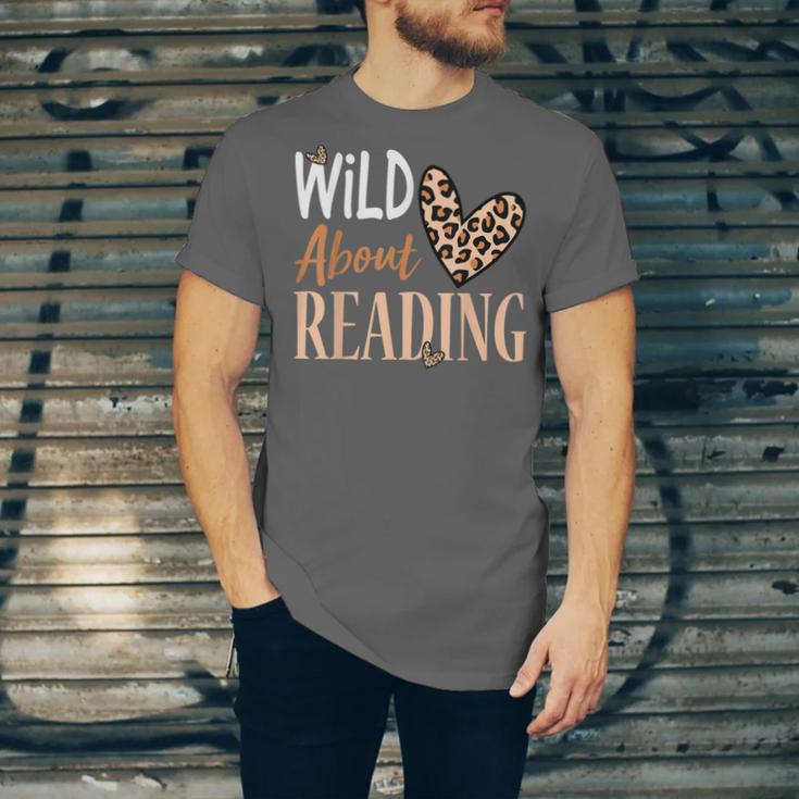 Wild About Reading Teacher Books Reader Lovers Leopard Zebra Unisex Jersey T-Shirt