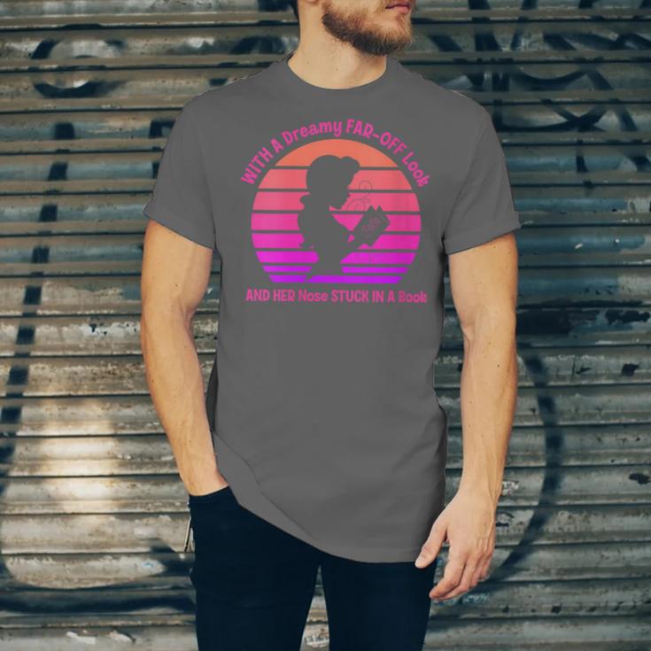 Women's With A Dreamy Far-Off Look And Her Nose Stuck In A Book Unisex Jersey T-Shirt