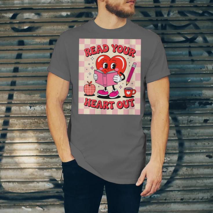 Women's Read Your Heart Out Groovy Bookish Valentine Day Women Girls Unisex Jersey T-Shirt