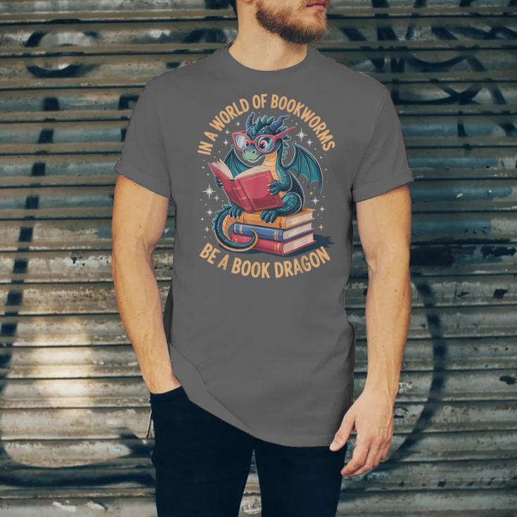 In A World Of Bookworms Be A Book Dragon Unisex Jersey T-Shirt