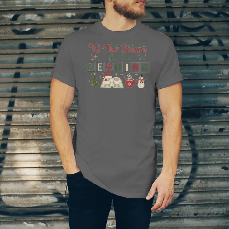 Xmas Books Tis The Season To Be Reading Book Lover Unisex Jersey T-Shirt