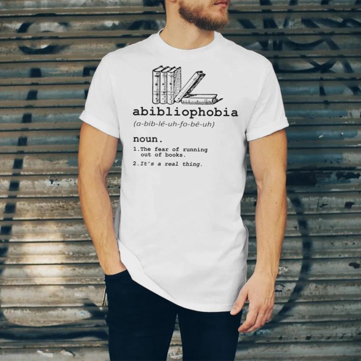 Abibliophobia The Fear Of Running Out Of Books Unisex Jersey T-Shirt Abibliophobia The Fear Of Running Out Of Books Unisex Jersey T-Shirt