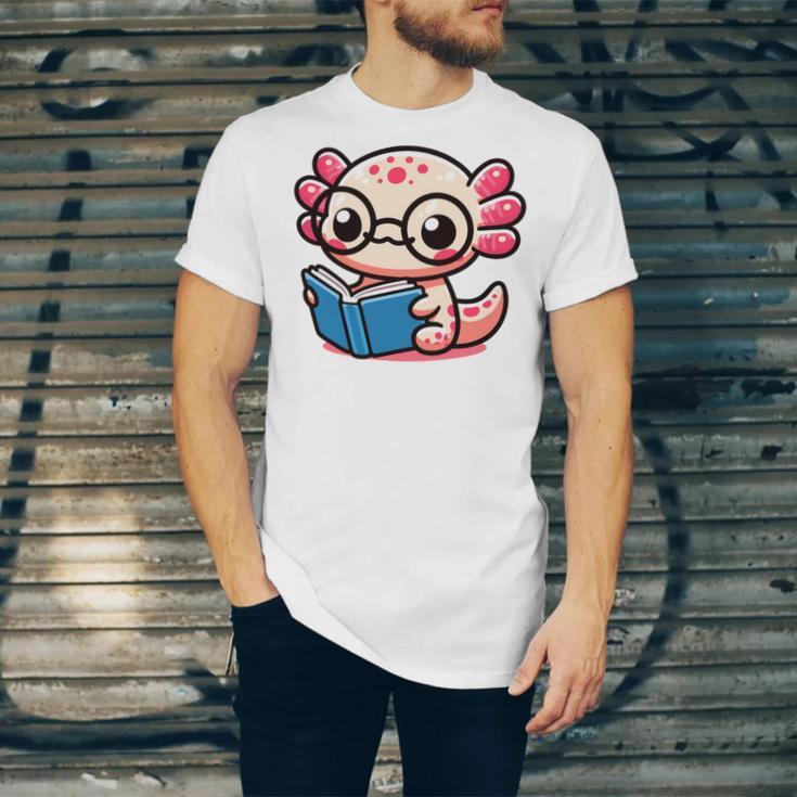 Adorable Book Lover Axolotl With Reading Glasses Cute Unisex Jersey T-Shirt Adorable Book Lover Axolotl With Reading Glasses Cute Unisex Jersey T-Shirt