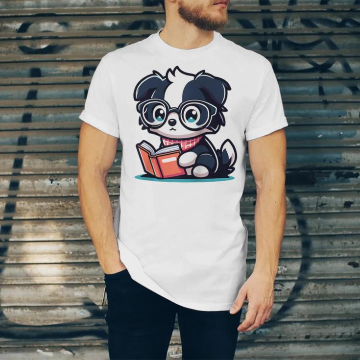 Adorable Book Lover Border Collie With Reading Glasses Cute Raglan Baseball Tee Unisex Jersey T-Shirt Adorable Book Lover Border Collie With Reading Glasses Cute Raglan Baseball Tee Unisex Jersey T-Shirt