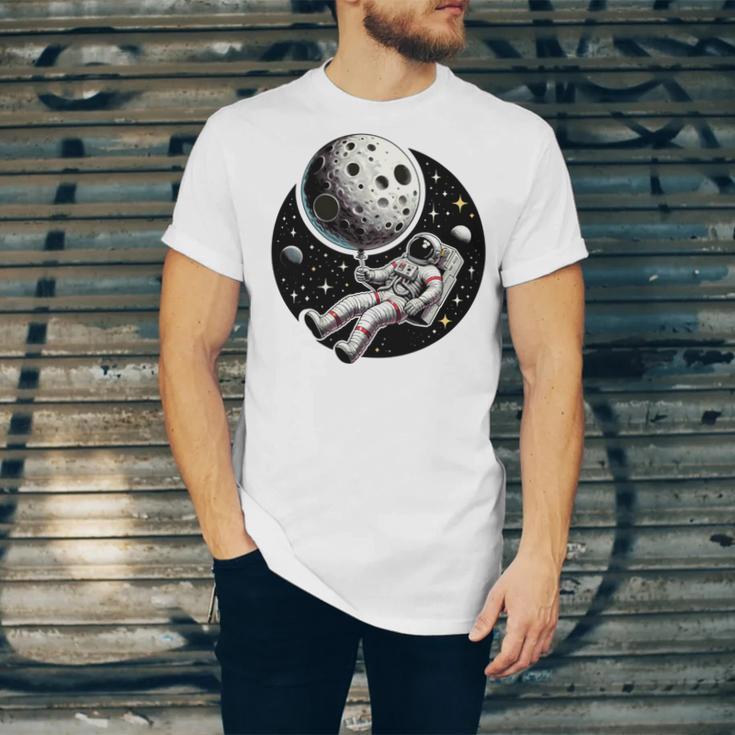 Astronaut Aesthetic Holding Moon Balloon Planets Introvert Unisex Jersey T-Shirt Astronaut Aesthetic Holding Moon Balloon Planets Introvert Unisex Jersey T-Shirt