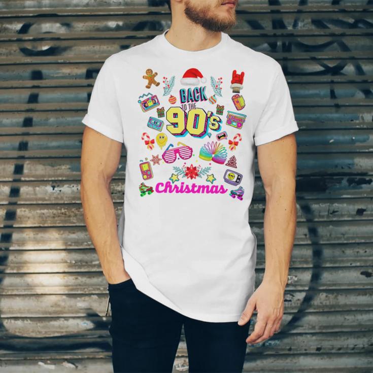 Back To 90's Christmas Nostalgia Quotes Graphic Premium Tri-Blend Unisex Jersey T-Shirt
