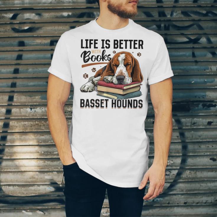 Basset Hound Dog Breed Life Is Better With Books And a For Men Women Girls Kids Unisex Jersey T-Shirt Basset Hound Dog Breed Life Is Better With Books And a For Men Women Girls Kids Unisex Jersey T-Shirt