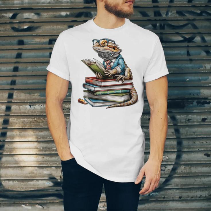 Bearded Dragon Reading Books Matching Bookworm Librarian Unisex Jersey T-Shirt Bearded Dragon Reading Books Matching Bookworm Librarian Unisex Jersey T-Shirt