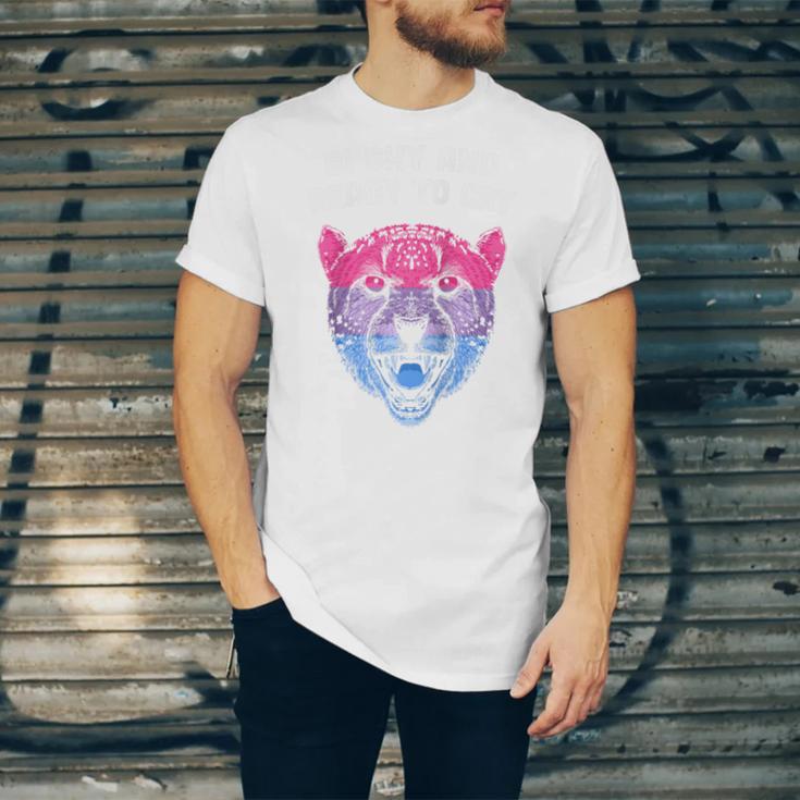 Bi Shy And Ready To Cry Bisexual Introvert Bi Pride Raglan Baseball Tee Unisex Jersey T-Shirt