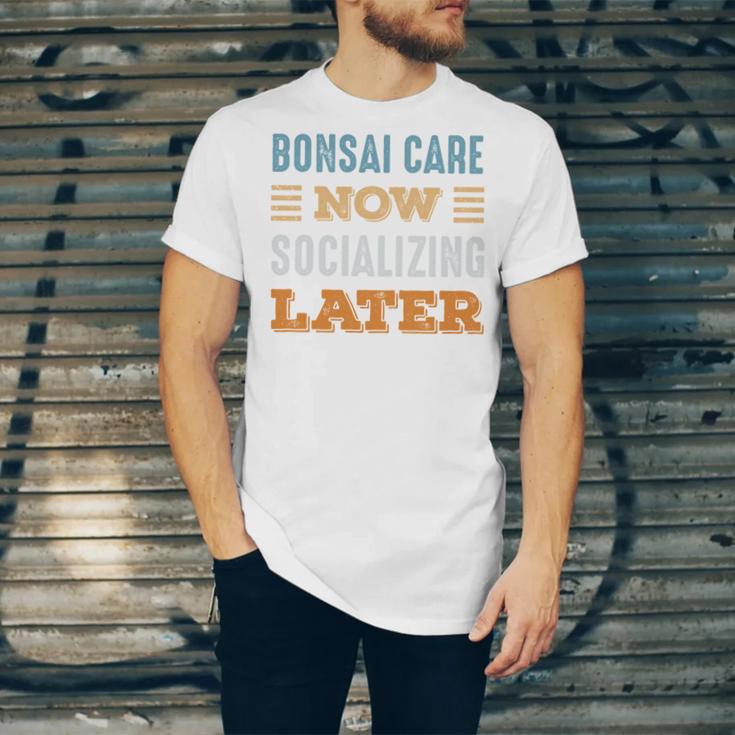 Bonsai Care Now Minimal Socializing Introvert Vintage Unisex Jersey T-Shirt