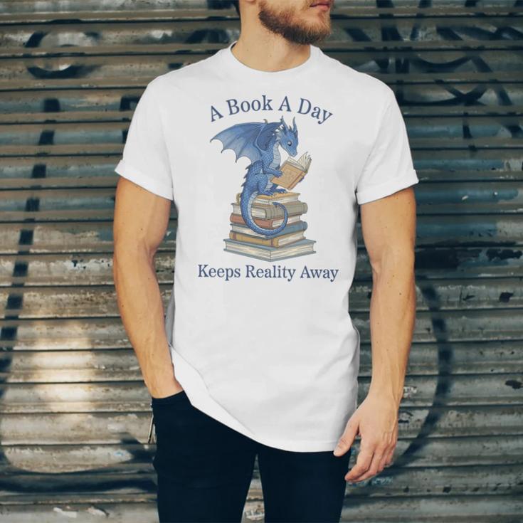 A Book A Day Keeps Reality Away Premium Tri-Blend Unisex Jersey T-Shirt