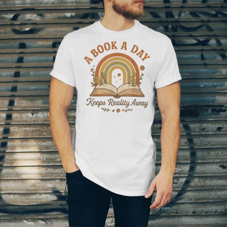 A Book A Day Keeps Reality Away Reading Unisex Jersey T-Shirt A Book A Day Keeps Reality Away Reading Unisex Jersey T-Shirt