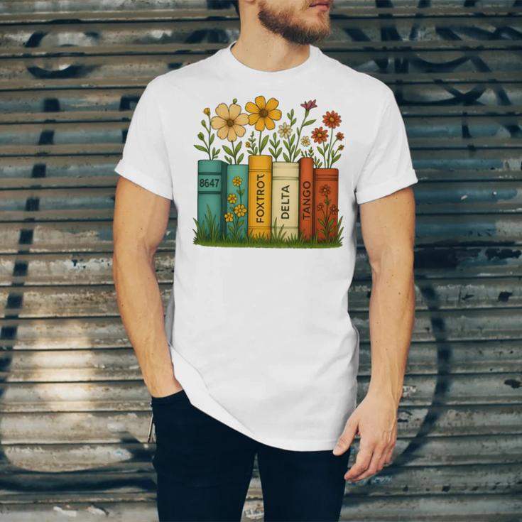 Book Flower 8647 Foxtrots Deltas Tangos Unisex Jersey T-Shirt