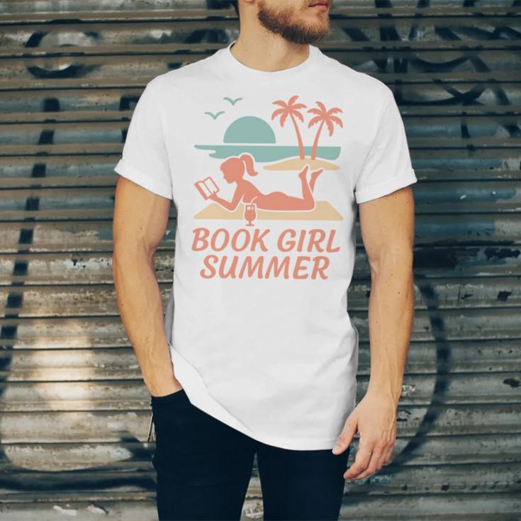 Book Girl Summer Book Reading Retro Sunset Unisex Jersey T-Shirt