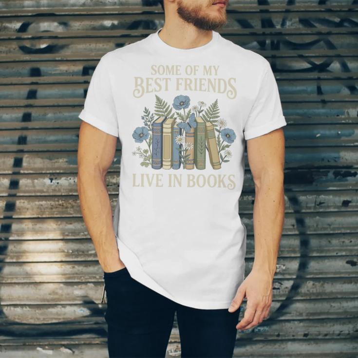 Book Lover Vintage Botanical Friends Premium Tri-Blend Unisex Jersey T-Shirt