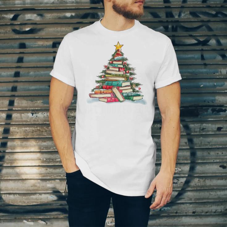 All Booked For Christmas Book Christmas Tree Lights Xmas Unisex Jersey T-Shirt