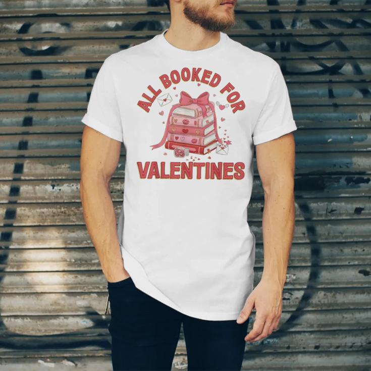 All Booked For Valentines Bow Heart Book Lover Valentine Day Unisex Jersey T-Shirt
