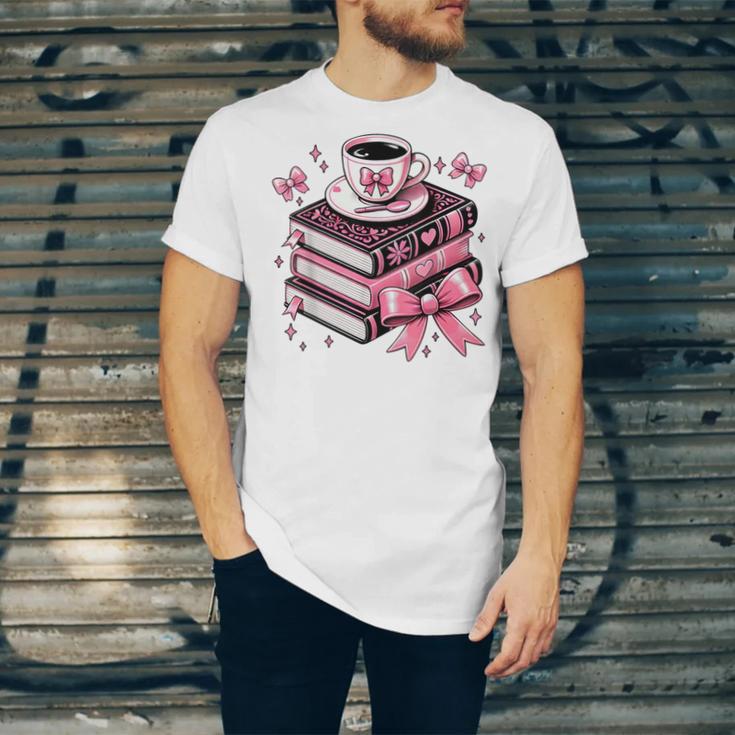 All Booked For Valentine's Teacher Coquette Bow Coffee Book Unisex Jersey T-Shirt