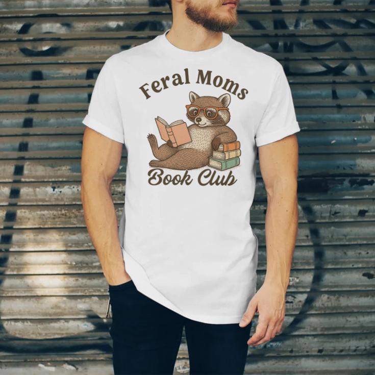 Bookish Feral Moms Book Club Raccoon Mother's Day Bookworm Unisex Jersey T-Shirt