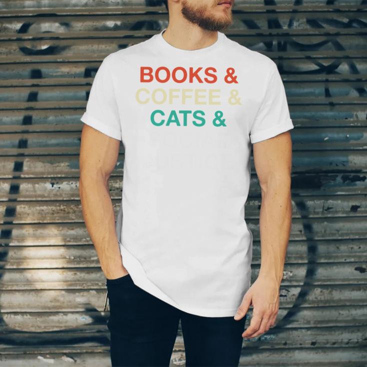 Books Coffee Cats Social Justice Unisex Jersey T-Shirt