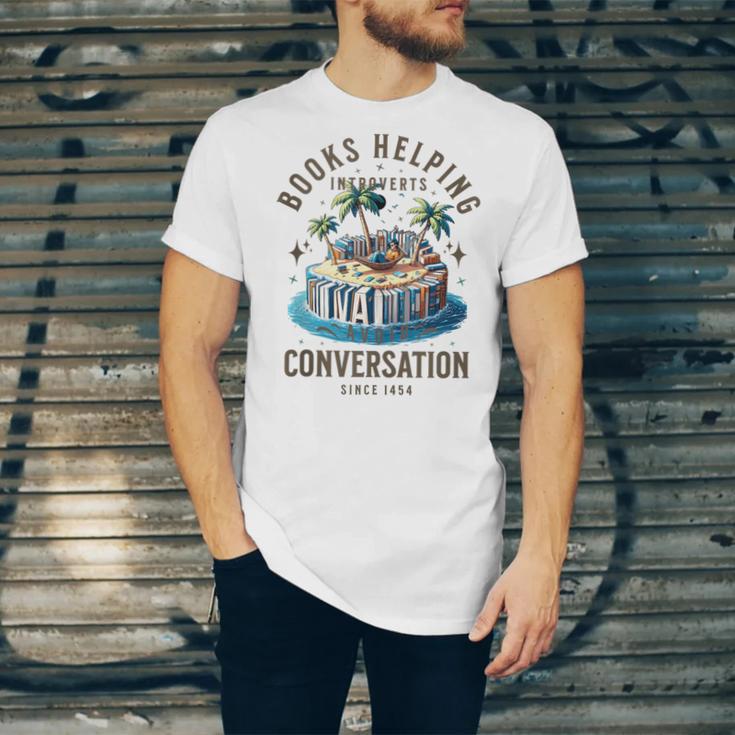 Books Helping Introvert Avoid Conversation Unisex Jersey T-Shirt Books Helping Introvert Avoid Conversation Unisex Jersey T-Shirt