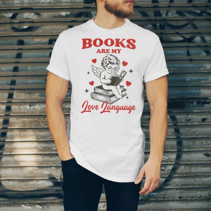 Books Are My LoveLanguage Cupid Valentines Unisex Jersey T-Shirt