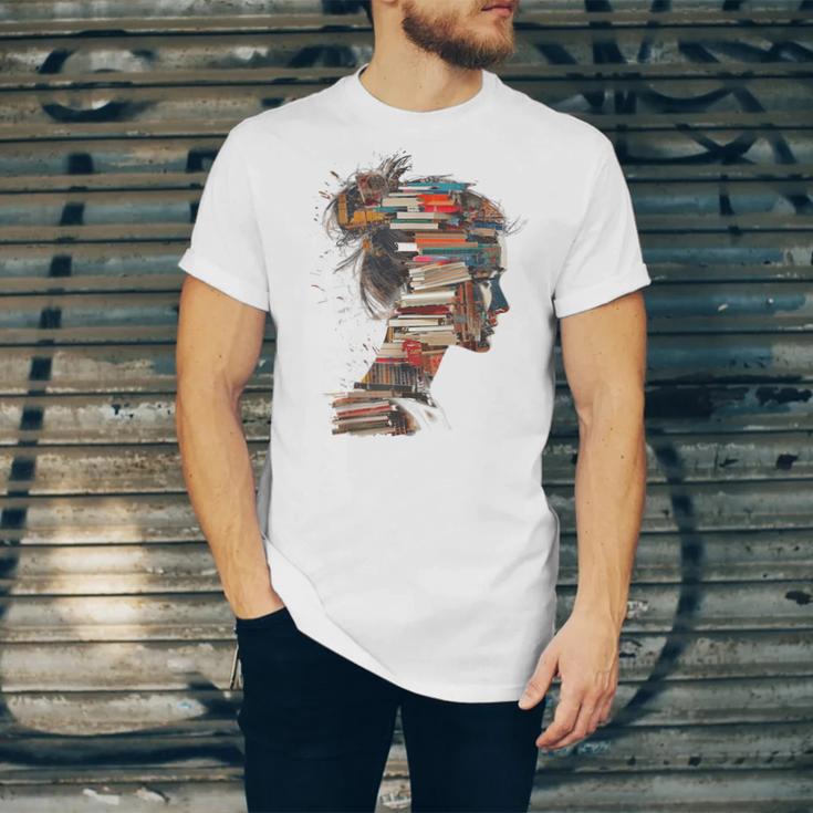 Books Lover Women Art Colorful Drawing Graphic Books Unisex Jersey T-Shirt