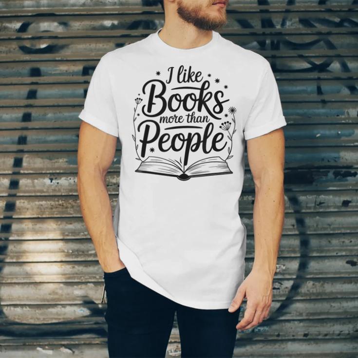 I Like Books More Than People Quote Unisex Jersey T-Shirt I Like Books More Than People Quote Unisex Jersey T-Shirt