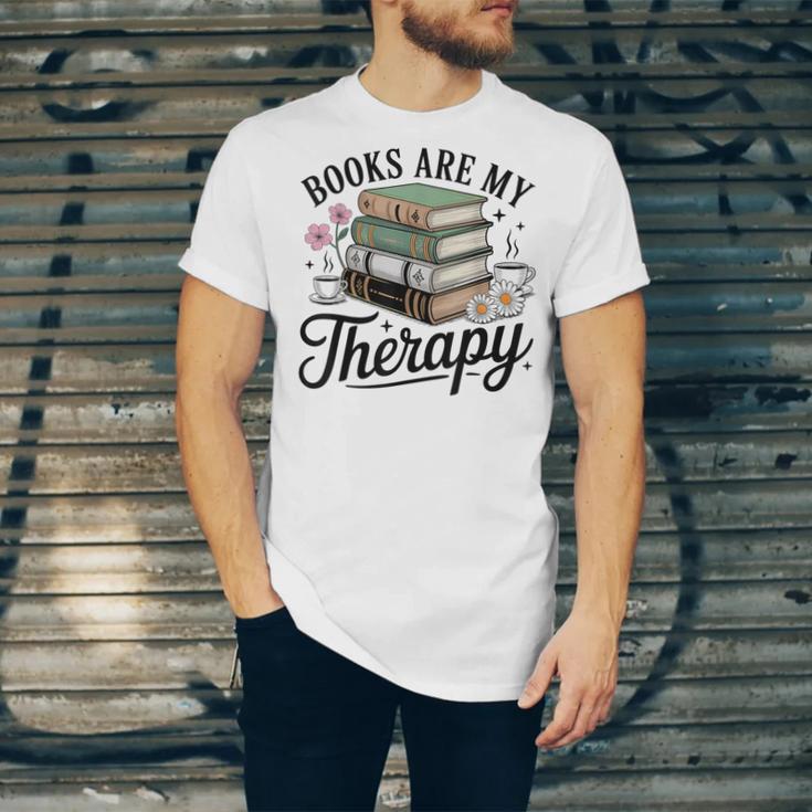 Books Are My Therapy Bookworm Reading Unisex Jersey T-Shirt