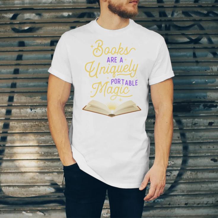 Books Are A Uniquely Portable Magic Reading Bookworm Unisex Jersey T-Shirt