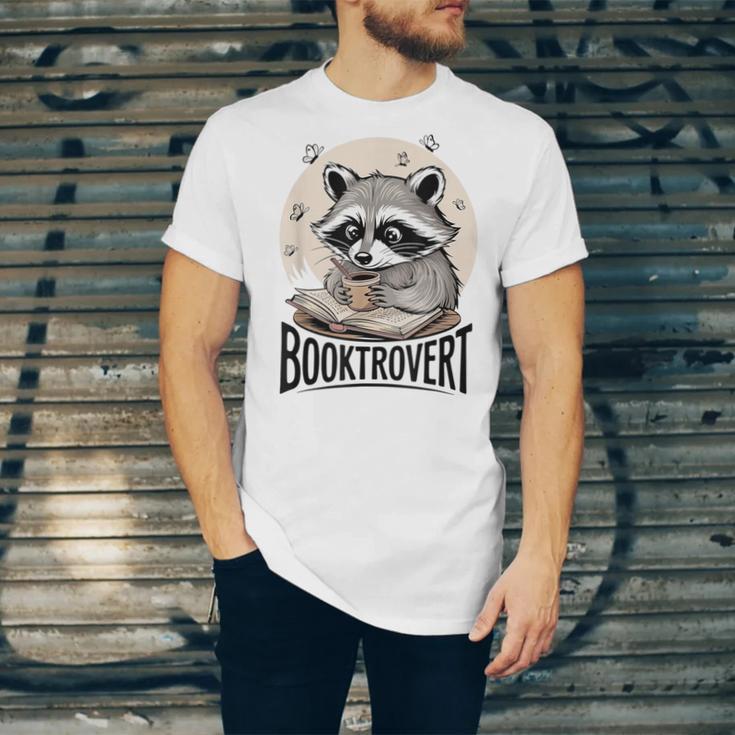 Booktrovert Raccoon Reading And Coffee For Book Lover Unisex Jersey T-Shirt Booktrovert Raccoon Reading And Coffee For Book Lover Unisex Jersey T-Shirt