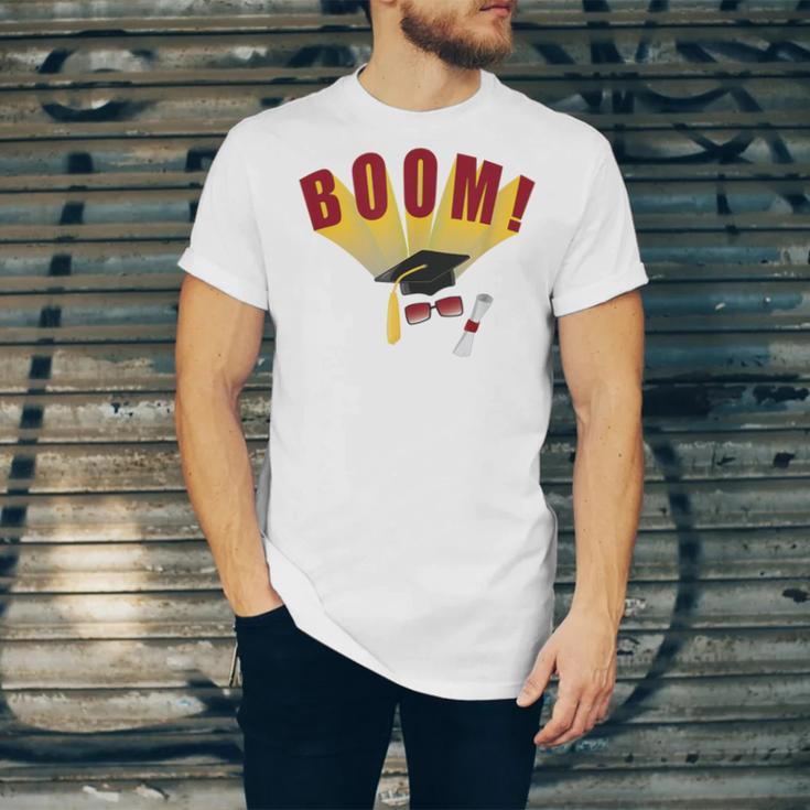 Boom Graduation Hat And Diploma For Proud Graduate Unisex Jersey T-Shirt