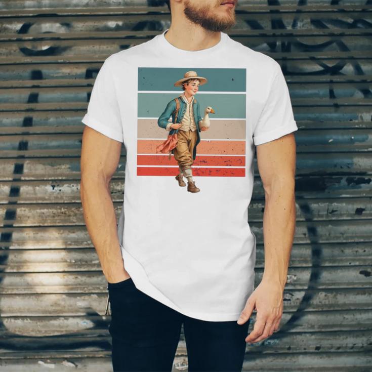 Boy Goose Vintage Rural Pastoral Charm Nostalgia Simple Life Unisex Jersey T-Shirt Boy Goose Vintage Rural Pastoral Charm Nostalgia Simple Life Unisex Jersey T-Shirt