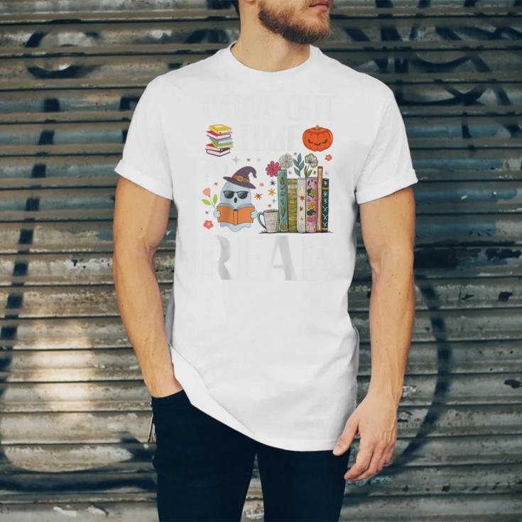Carve Out Time To Read Halloween Ghost Books Raglan Baseball Tee Unisex Jersey T-Shirt
