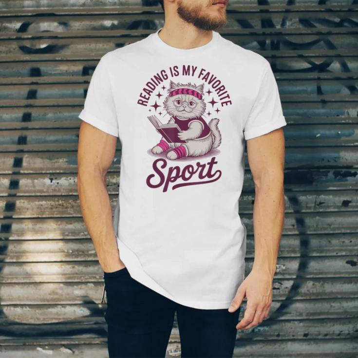 Cat Reading Is My Favorite Sport Retro Book Lover Unisex Jersey T-Shirt Cat Reading Is My Favorite Sport Retro Book Lover Unisex Jersey T-Shirt