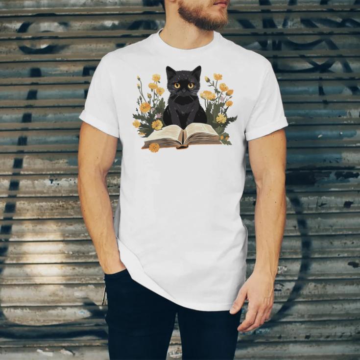 Cat Shirts For Women Book Lover Shirt Cute Cat And Book Premium Tri-Blend Unisex Jersey T-Shirt